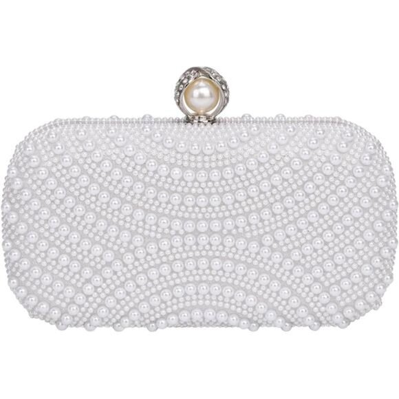 Pearl Purse for Women Wedding Crossbody Bag Evening Handbags Bride - Picture 1 of 8